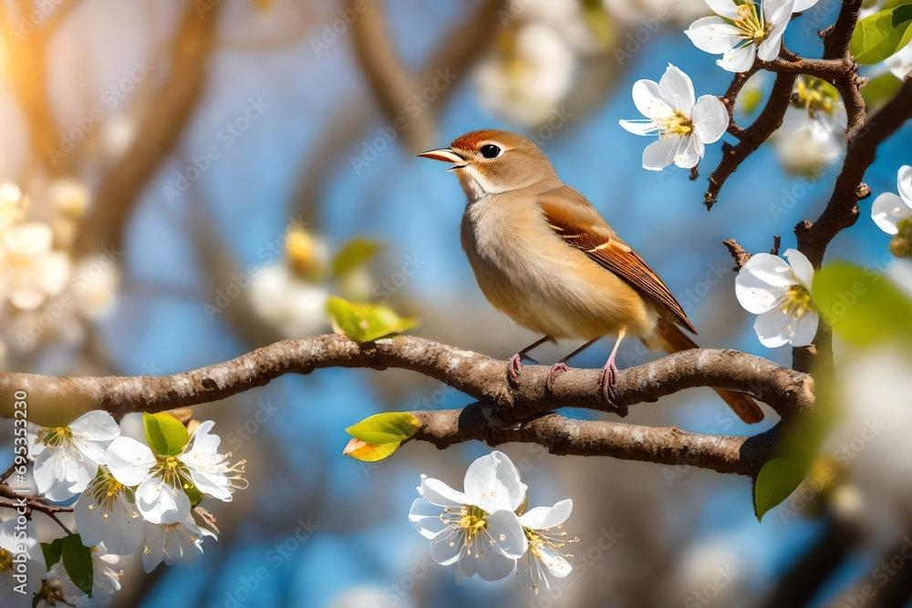 bird on a spring branch