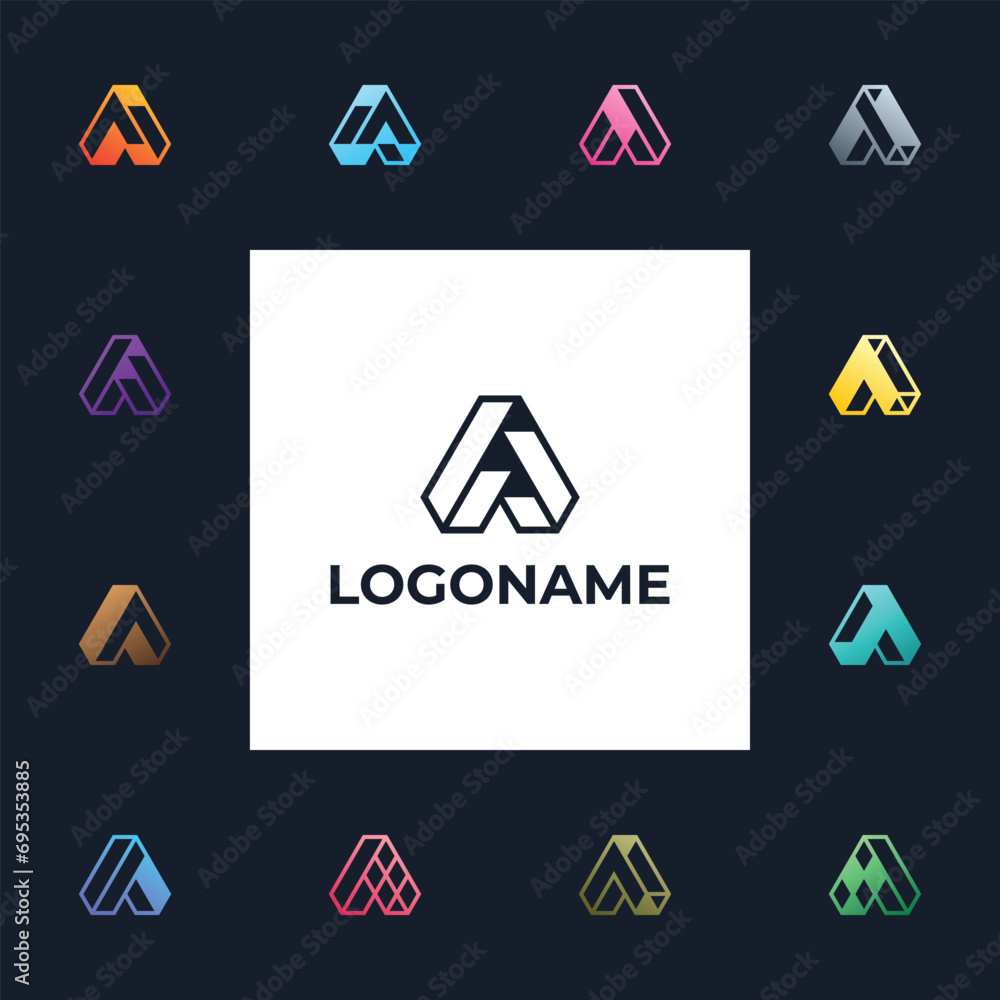 abstract letter A logo design collection. icon for business abstract letter A logo design collection. icon for business
