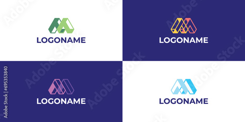 company logo letter M monogram abstract