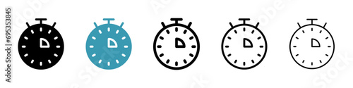 Operating time vector icon set. Operating time vector symbol. Daily training time sign for UI designs. photo