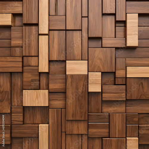 brown wooden glazed glossy mosaic tile wall texture. background