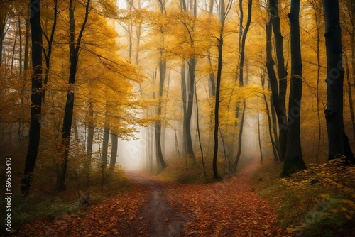 autumn in the forest  and generated AI © husna
