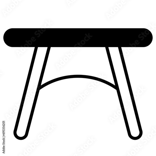 stool solid glyph icon illustration