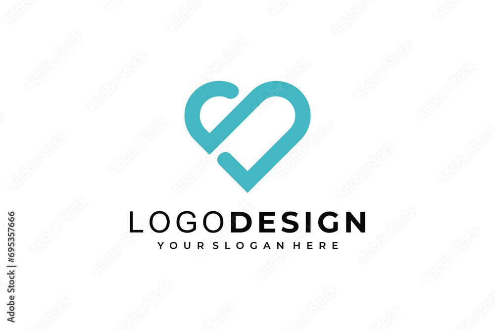 initial Letter S logo icon love design
