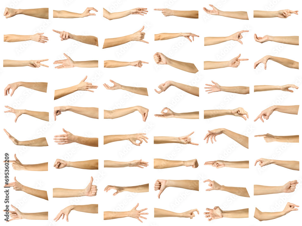 Multiple images set of female caucasian hand gestures Multiple images set of female caucasian hand gestures