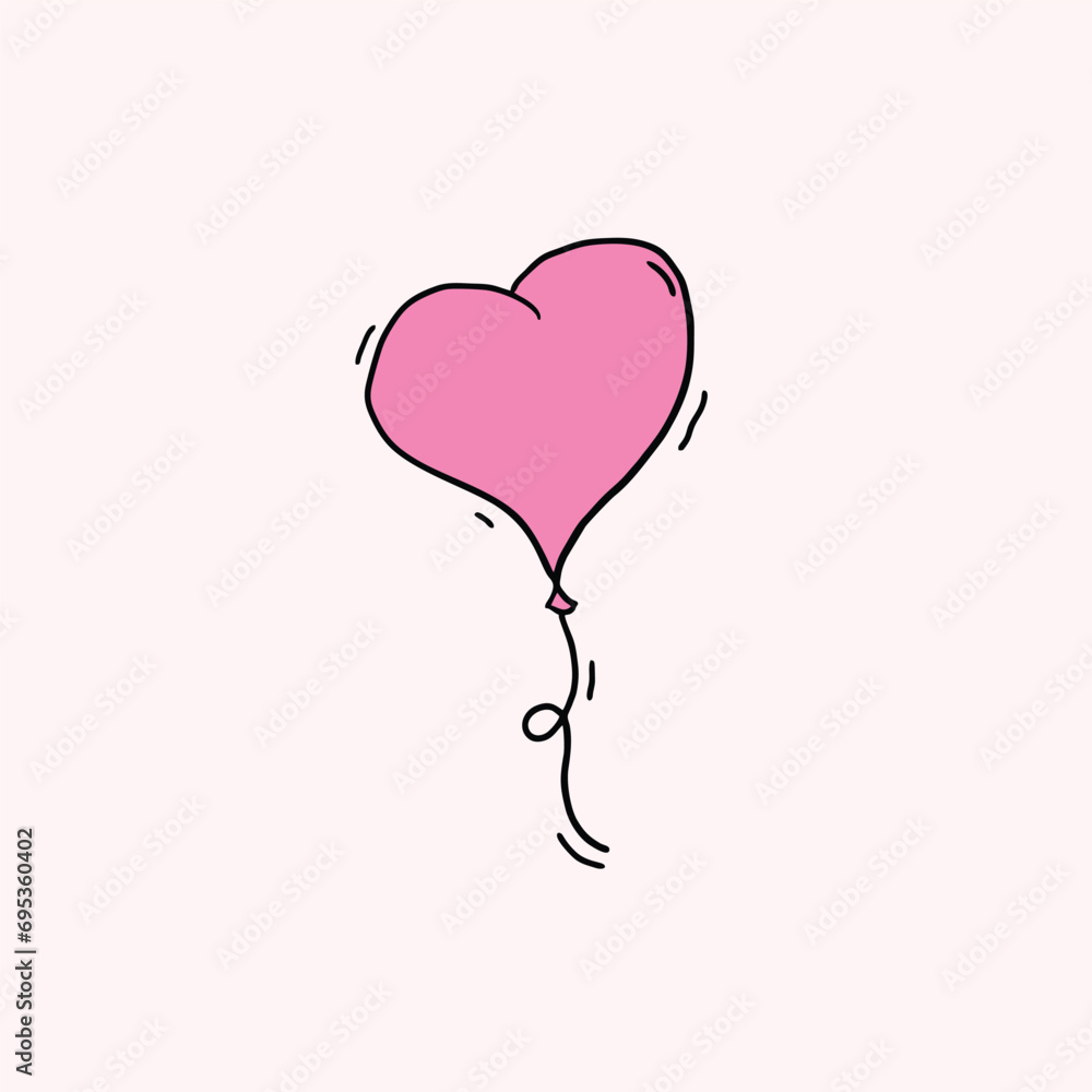 valentine icon doodle hand drawn style cute vector item