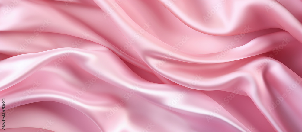 Pink silk satin background. Soft wavy folds on the fabric. Wedding, anniversary, valentine, love, tender, holiday, celebration, card. Wide banner. Beautiful background Pink silk satin background. Soft wavy folds on the fabric. Wedding, anniversary, valentine, love, tender, holiday, celebration, card. Wide banner. Beautiful background