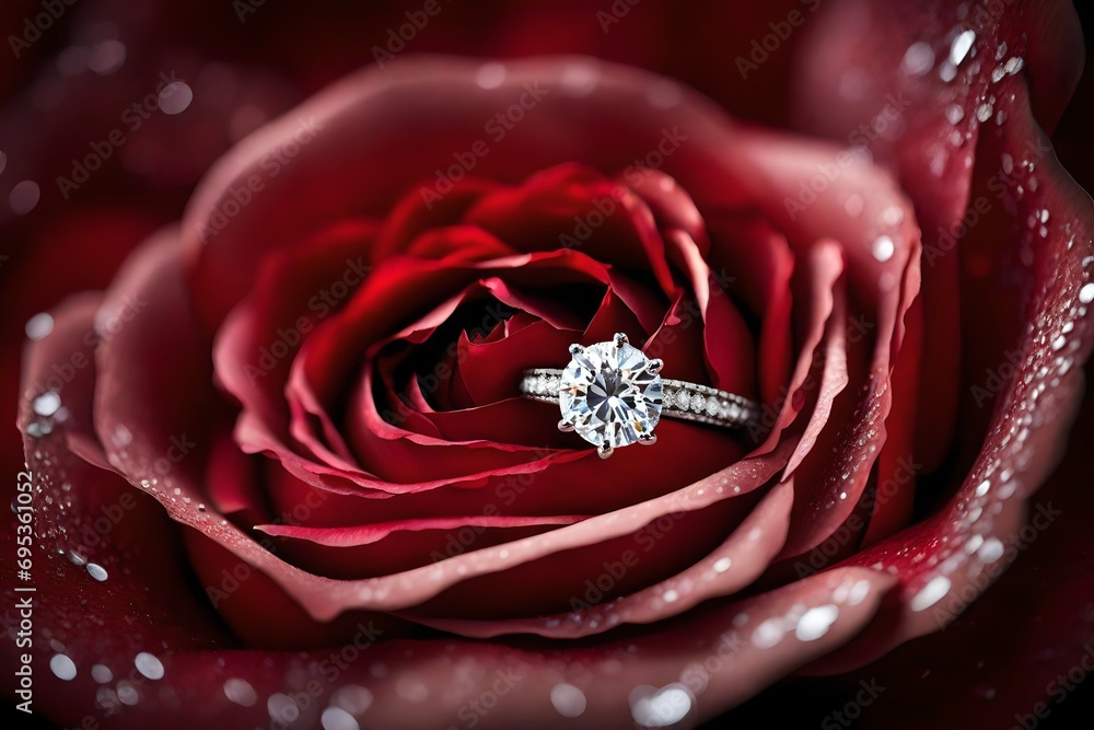 rings on a red rose