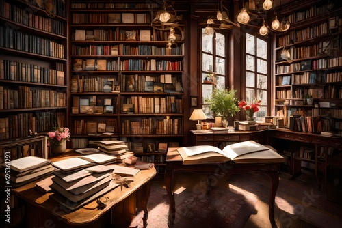 Obraz na płótnie books in library w salonie