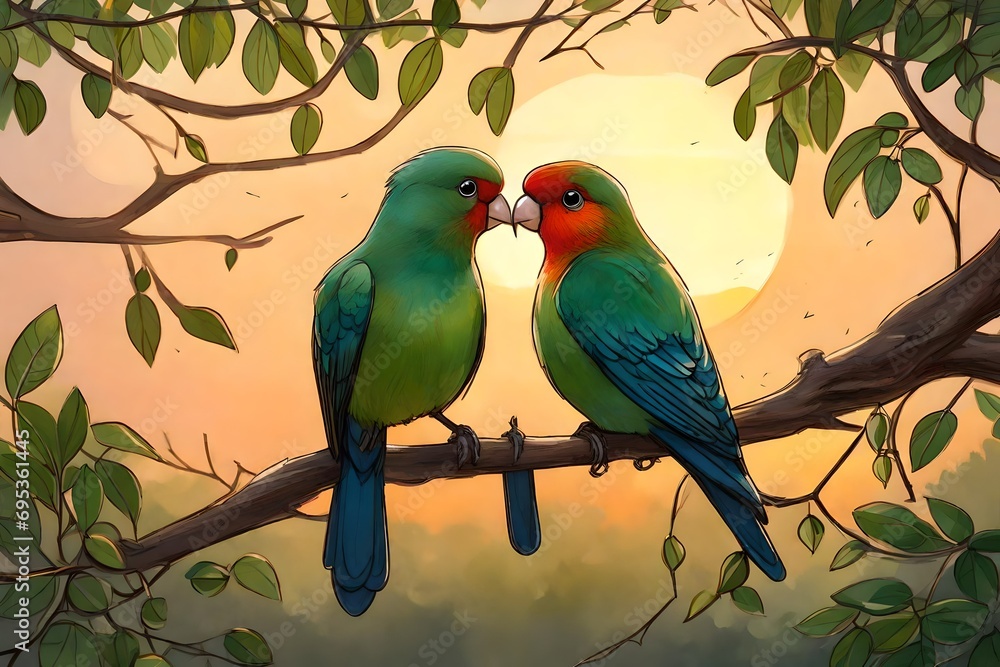 birds on a branch