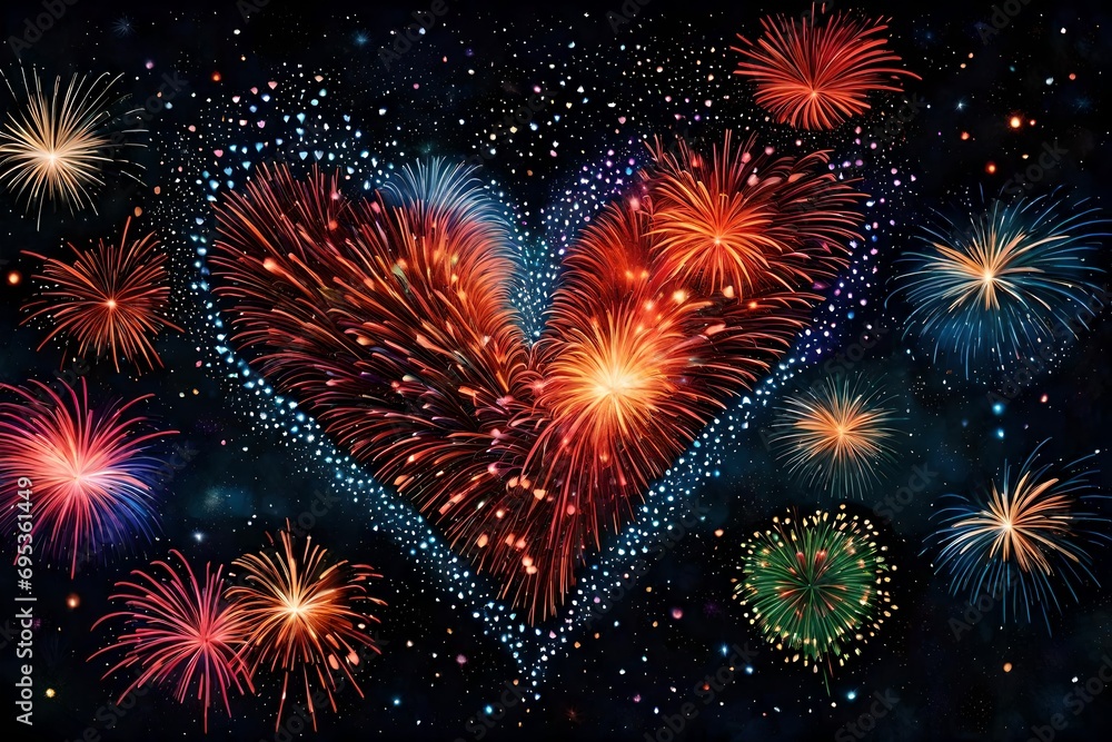 fireworks in the night sky