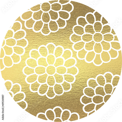 golden flower pattern circle