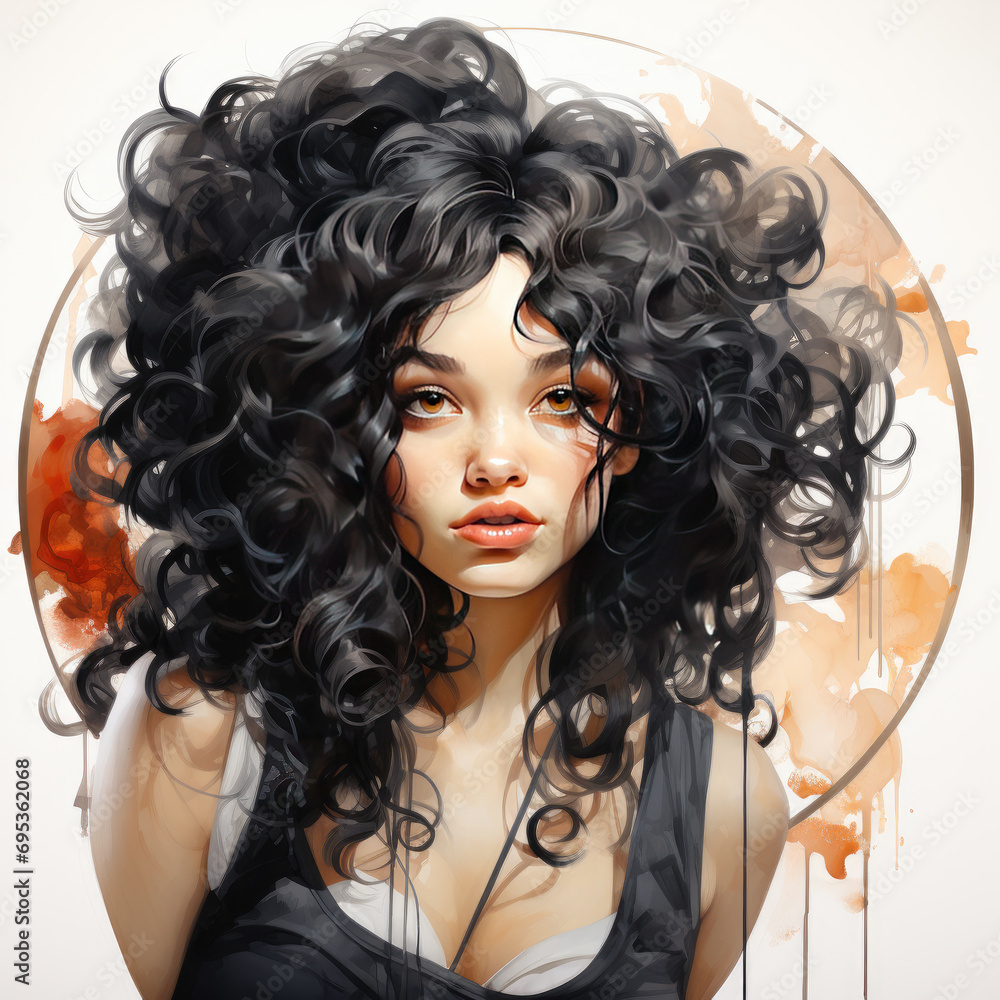 watercolor Black Women clipart, Generative Ai watercolor Black Women clipart, Generative Ai