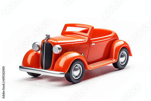 isolated plastic toy car 3d white background