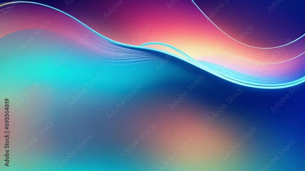 Calming rhythm 3d abstract waves background with gradient color.