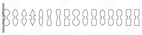 Strap connector tab icon vector set. Bag strap anchors illustration sign collection. Webbing bag connectors symbol or logo.