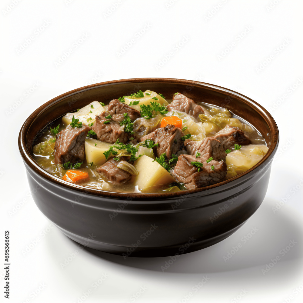 Lamb Stew with Leeks and Root Vegetables Isolated
Lamb Stew with Leeks and Root Vegetables Isolated