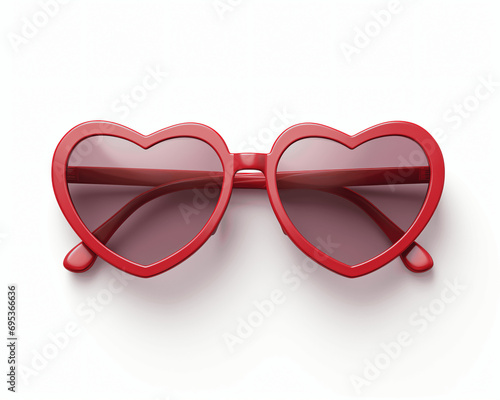 3D Illustrated Fun Heart-Shaped Sunglasses Isolated 