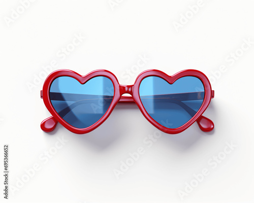 Fun and Playful Heart Sunglasses 3D Isolated 