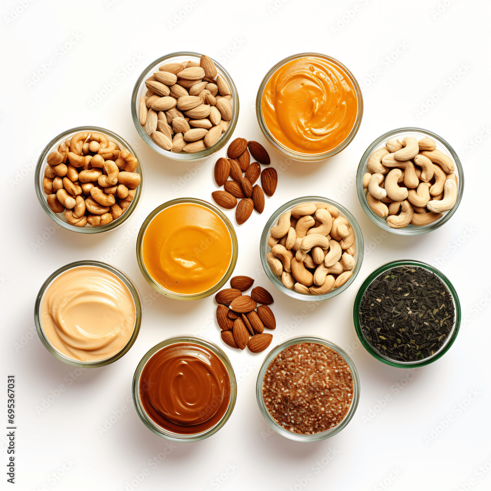 Seeds and Nuts Arrangement Isolated Seeds and Nuts Arrangement Isolated