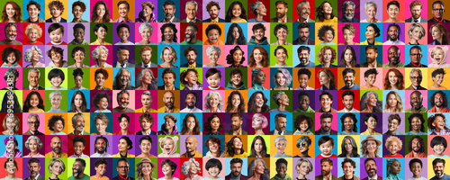 Panorama of diverse people from all generations, depicting society