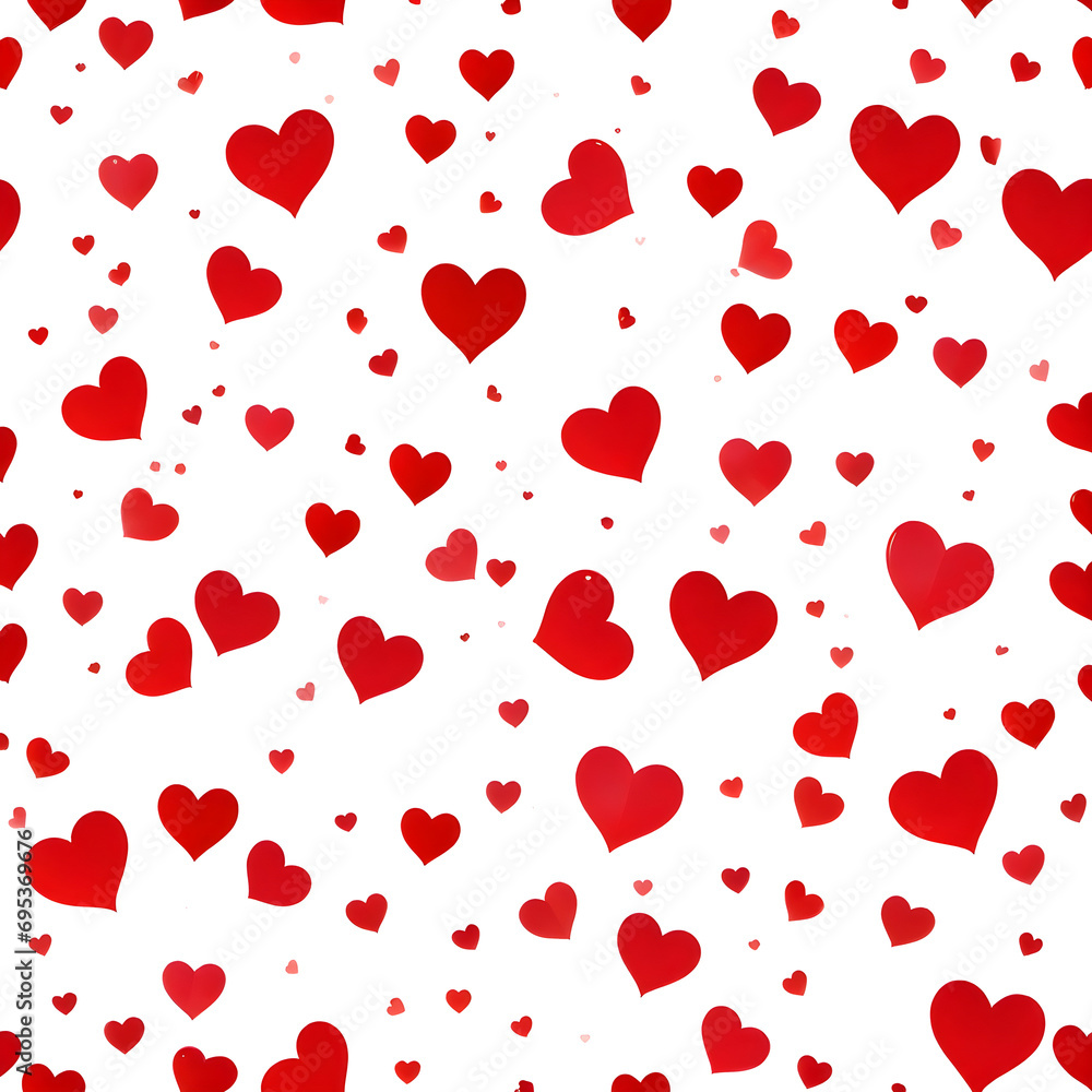 seamless pattern with hearts on transparent background