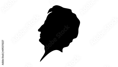James Fenimore Cooper, black isolated silhouette
