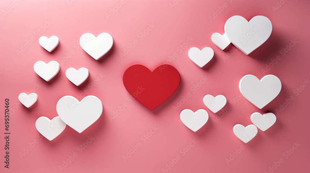 Admiration adoration paper hearts background image
