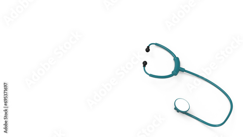 Medical stethoscope 3d render illustration for doctor healthcare concept 