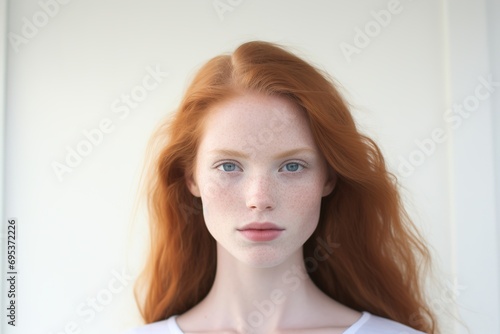 High key Portrait of a pale young woman