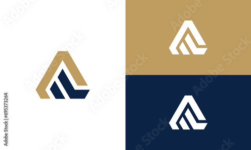 al monogram simple logo design vector