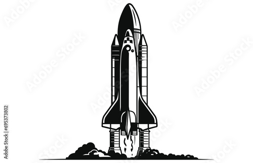 Rocket silhouette illustration astronaut vehicle icon,rocket base icon. Simple sign illustration  © unique_design_team