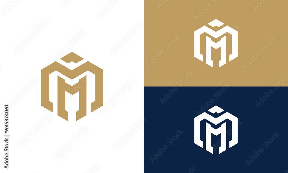 initials ma monogram logo design vector - obrazy, fototapety, plakaty 