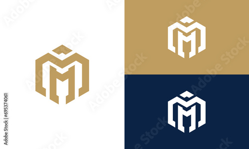 initials ma monogram logo design vector