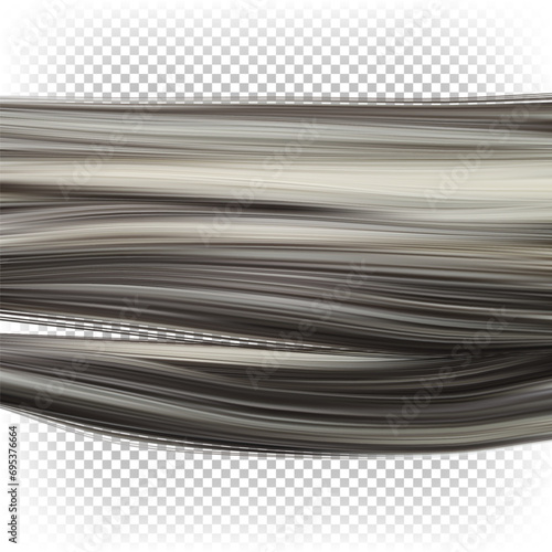 Wavy dyed gray female hair. Vector background. Advertising for shampoo, hair salon, hair extensions.