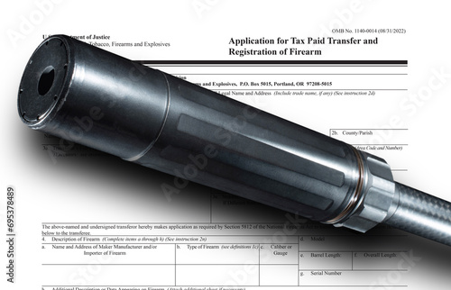 Large silencer and shadow on the DOJ public domain form to own one photo