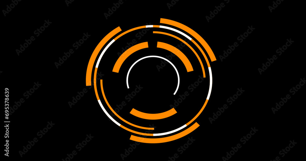 Loading data HUD circle interfaces. Scifi circle HUD interfaces with