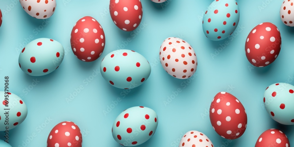 Easter background with colored eggs. Easter eggs over blue background Easter background with colored eggs. Easter eggs over blue background