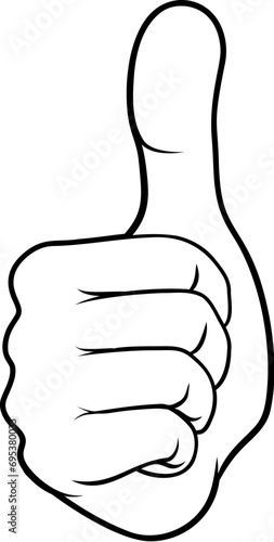 A thumbs up cartoon hand gi...