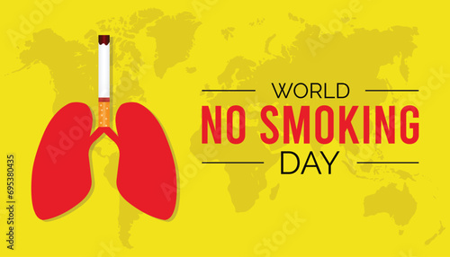 world no smoking day is observed every year in March, Holiday, poster, card and background vector illustration of smoking shape design.