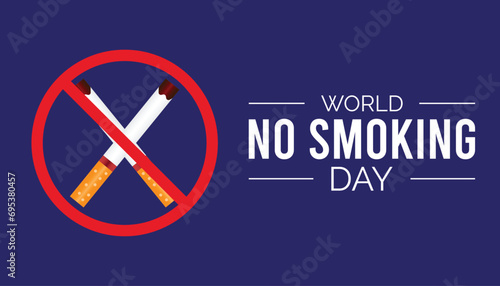 world no smoking day is observed every year in March, Holiday, poster, card and background vector illustration of smoking shape design.