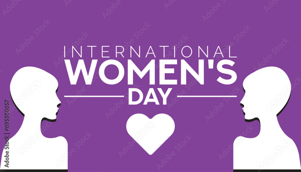 international women's day is observed every year in March, Holiday, poster, card and background vector illustration design. 