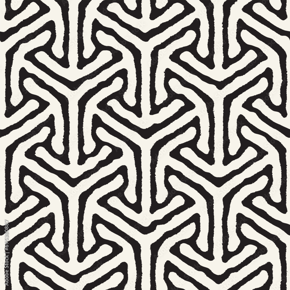 Vector seamless hand-painted pattern. Abstract decorative background with brush strokes. Monochrome hand-drawn texture. Vector seamless hand-painted pattern. Abstract decorative background with brush strokes. Monochrome hand-drawn texture.