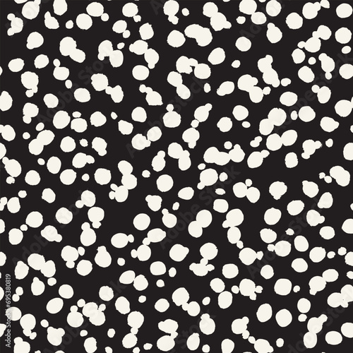 Vector seamless hand-painted pattern. Abstract decorative background with brush strokes. Monochrome hand-drawn texture.