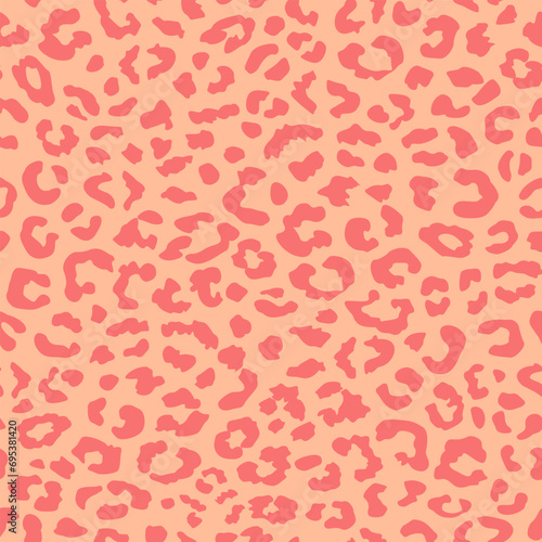 peach fuzz animal print. leopard spots seamless pattern. good for fabric, fur, coat, swimwear, sport wear, dress, textile, background, wallpaper.