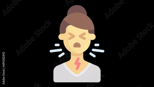 Cough In Throat Animated Icon. With Transparent Background