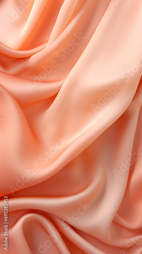 Smooth elegant orange silk or satin. Peach colour.
