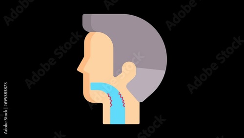 Sore Throat Animated Icon. With Transparent Background