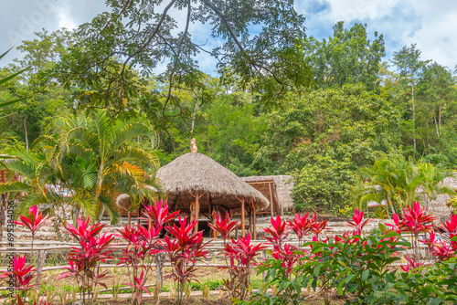 Jardins tropicaux de La Savane aux esclaves aux Trois-îlets en Martinique.	 photo