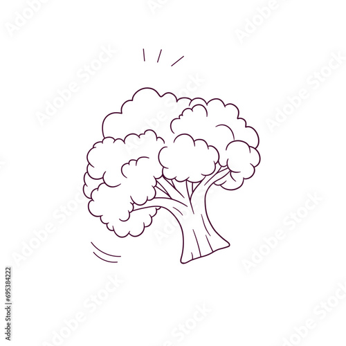 Hand Drawn illustration of broccoli icon. Doodle Vector Sketch Illustration